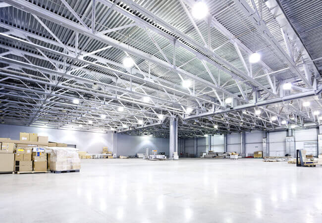 interior of a large warehouse